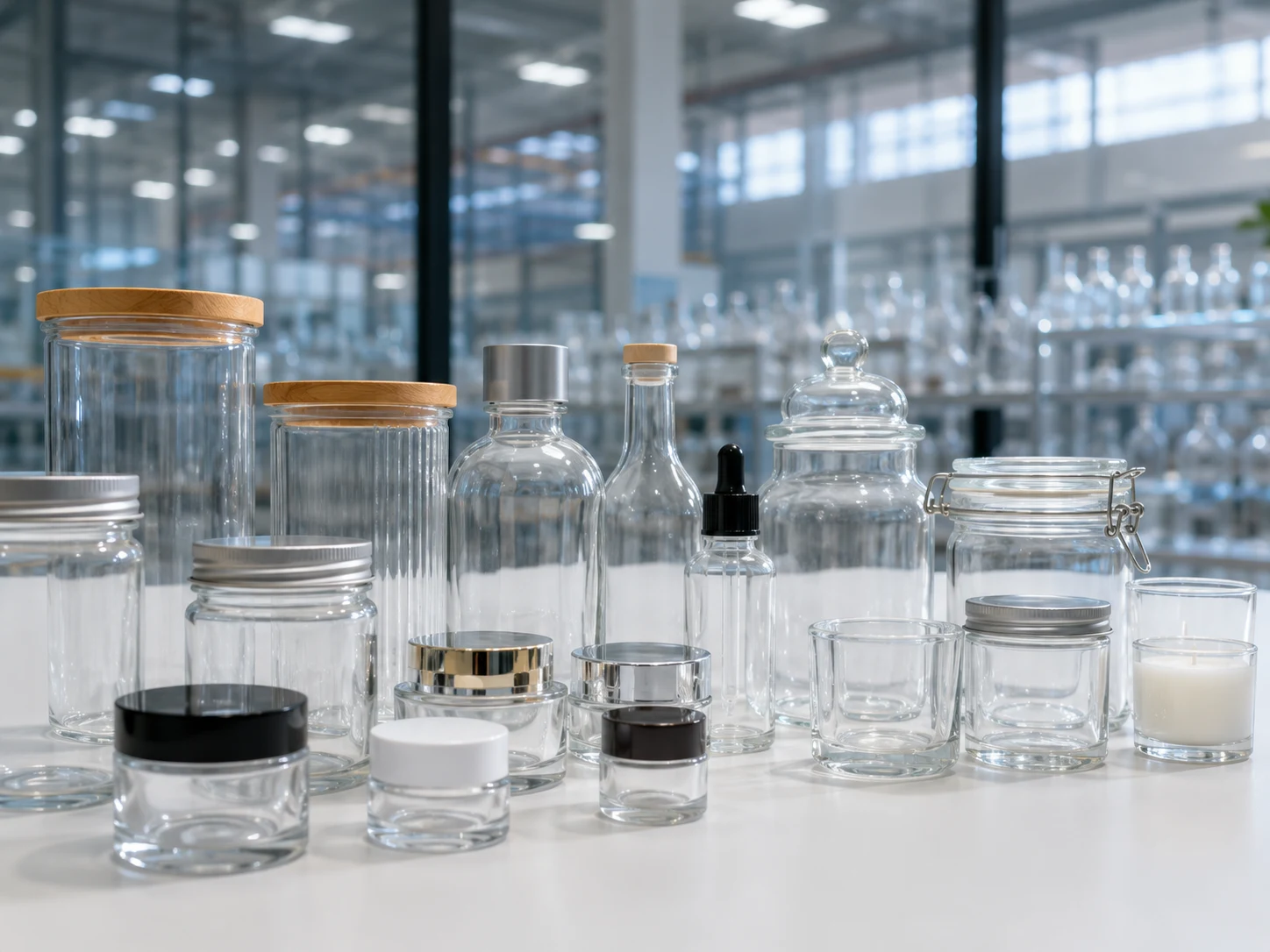 Glass candle jars and candle packaging