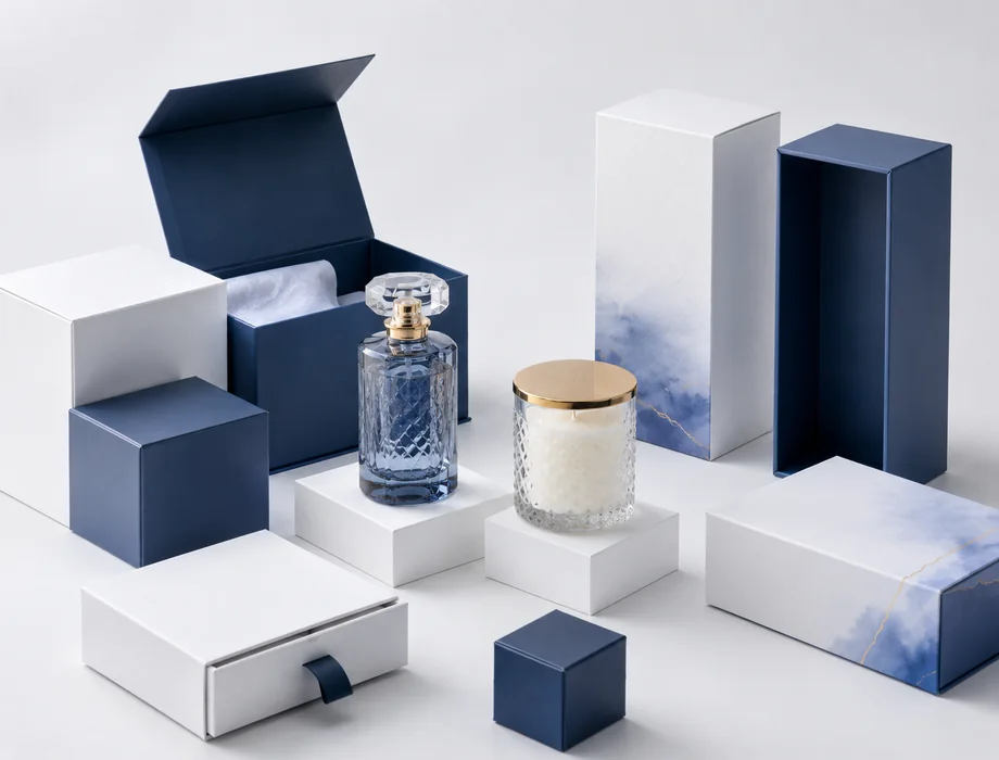 Gift boxes, folding cartons and color boxes for perfume, candle and diffuser packaging