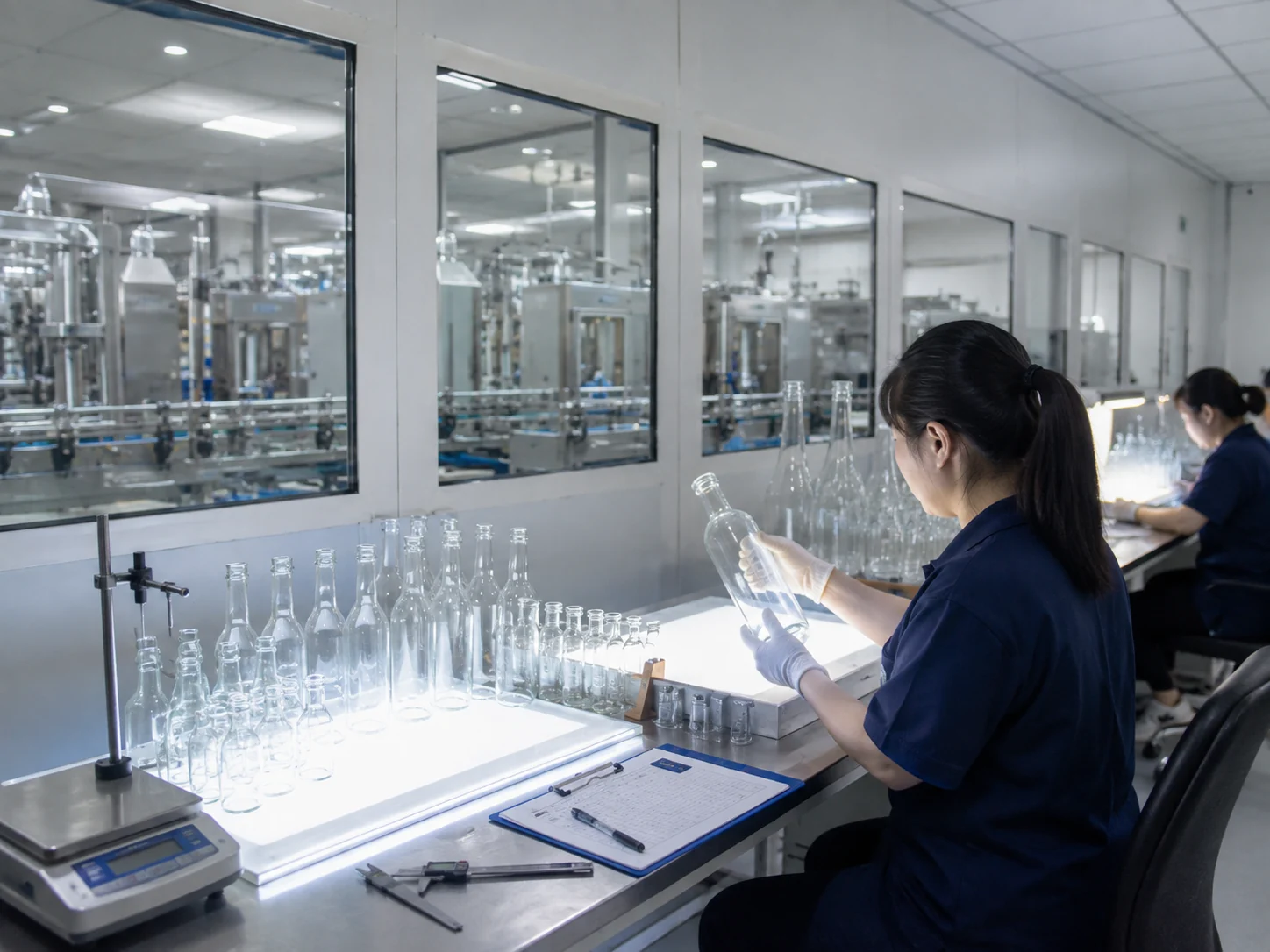 Glass packaging quality inspection area