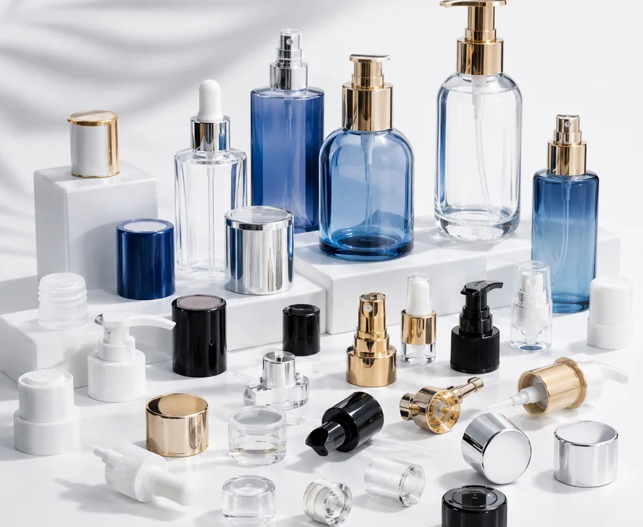 Bottle closures, pumps, sprayers, droppers, caps and packaging accessories