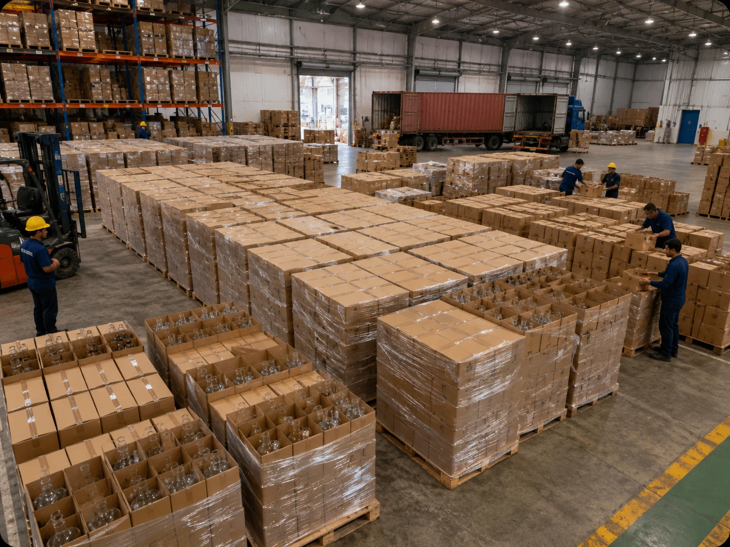 Bulk glass packaging sea freight and freight delivery