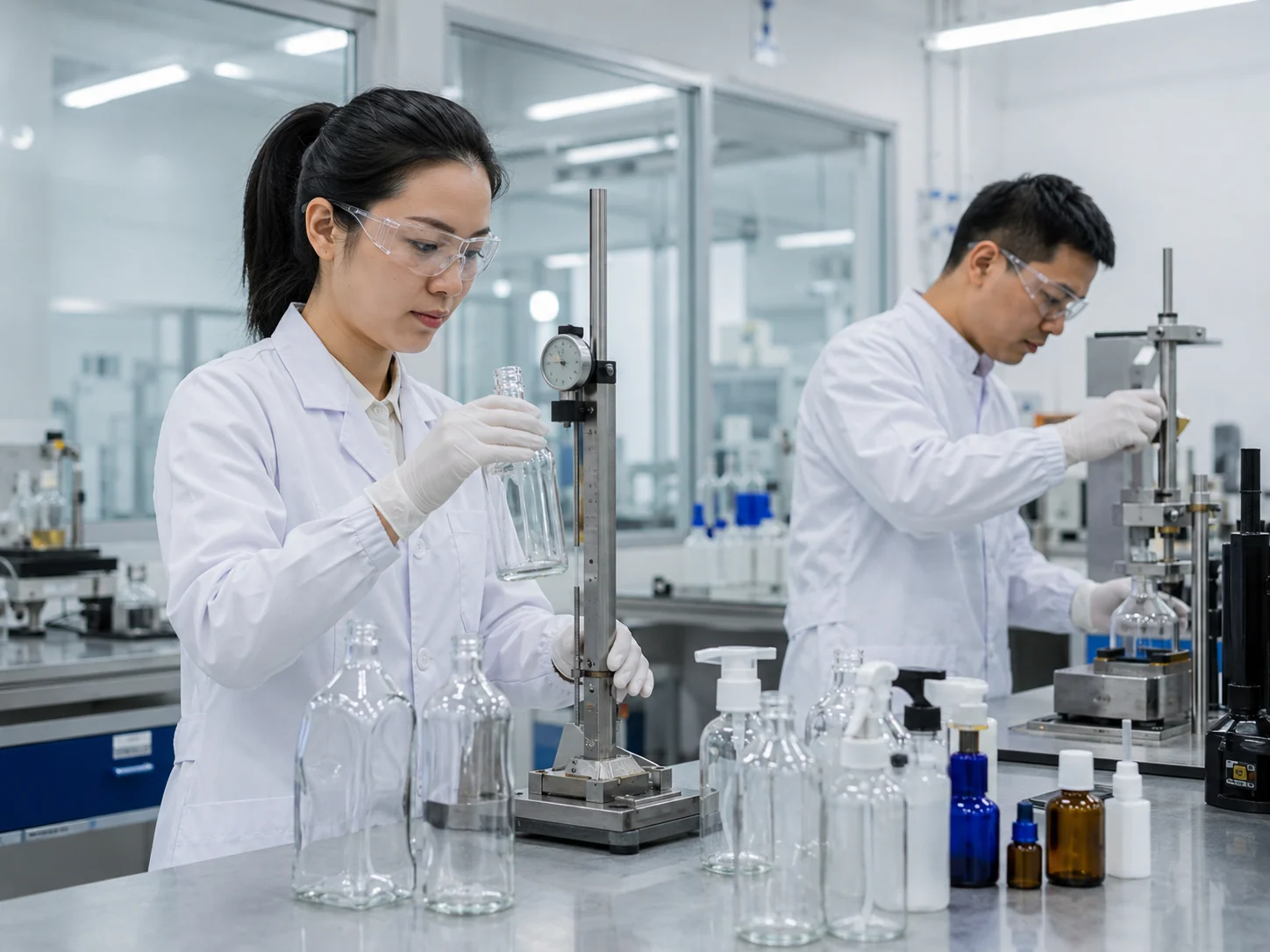 Dimensional inspection of glass jar or bottle