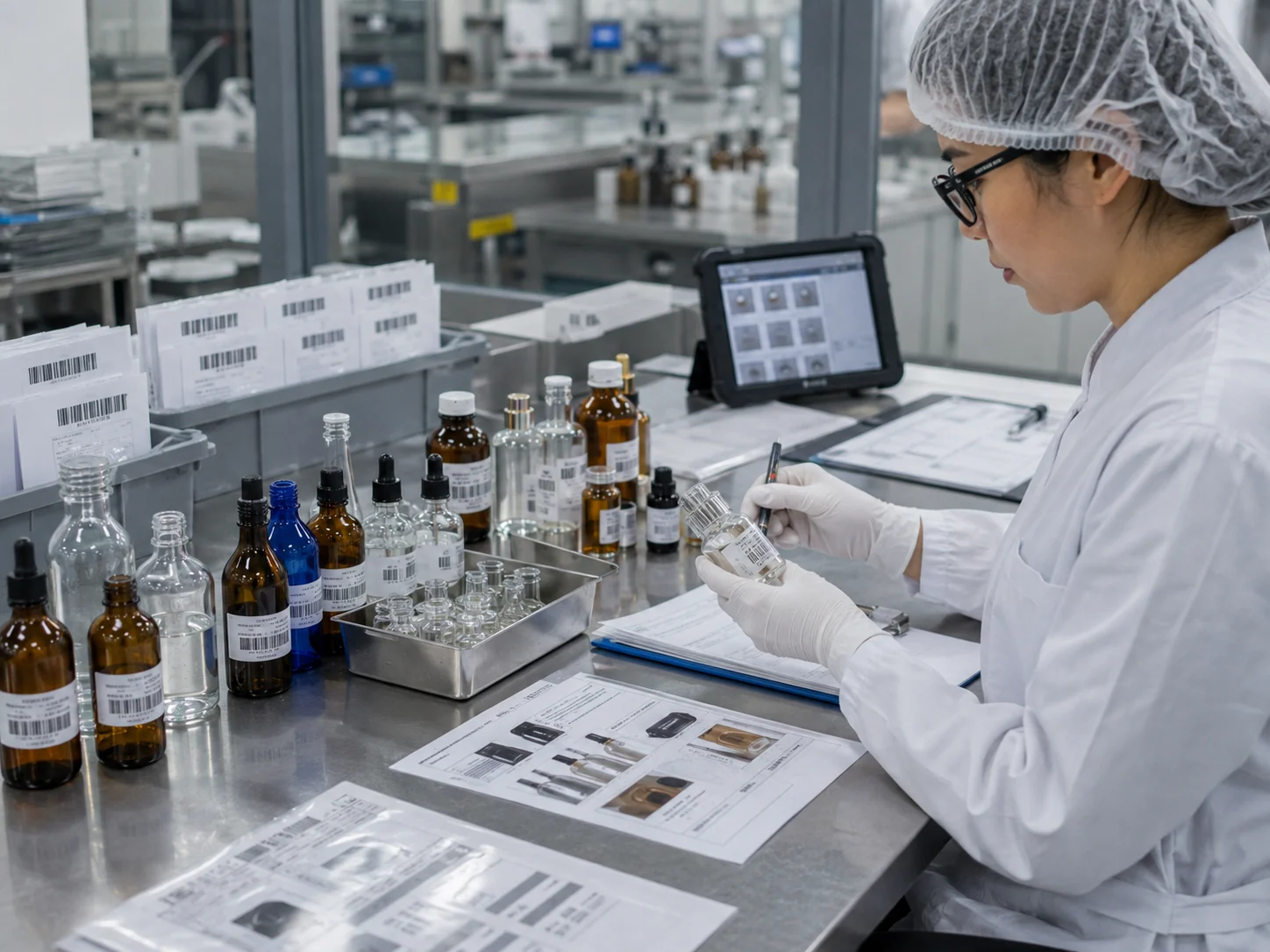 Glass packaging QC inspection reports test records and approved quality documents